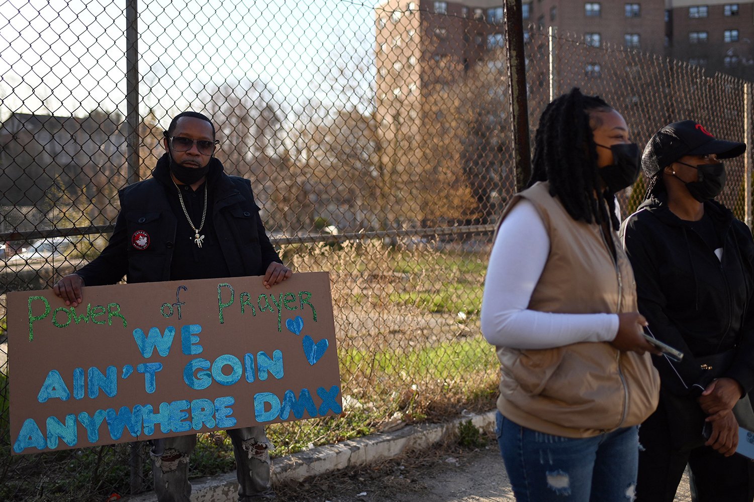 Ruff Ryders To The Rescue Foundation and fans hold Candlelight Vigil For Rapper DMX on April 05, 2021 in White Plains, New York. The 50-year-old rapper was admitted to the hospital after reportedly suffering a heart attack over the weekend. (Photo by Michael Loccisano/Getty Images)