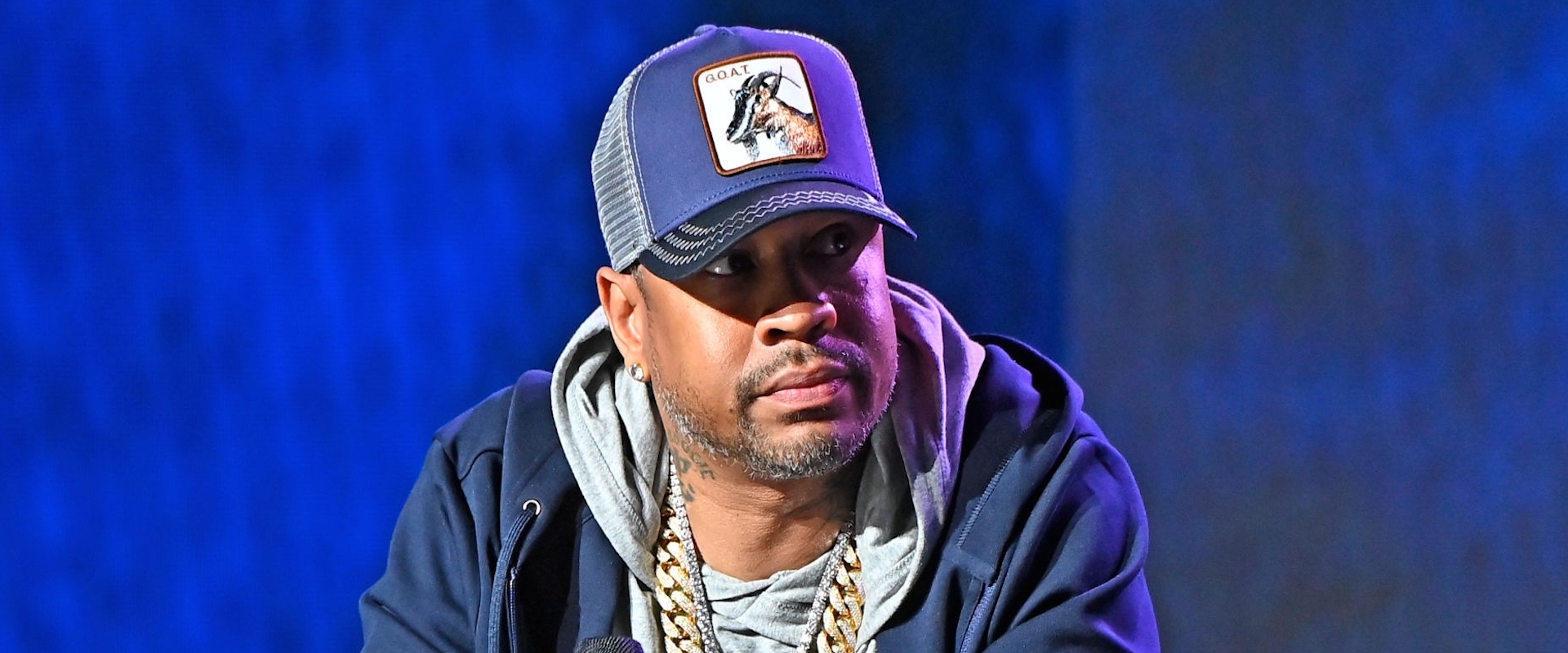 Retired NBA player Allen Iverson onstage at the 2021 REVOLT Summit at 787 Windsor on November 12, 2021 in Atlanta, Georgia.