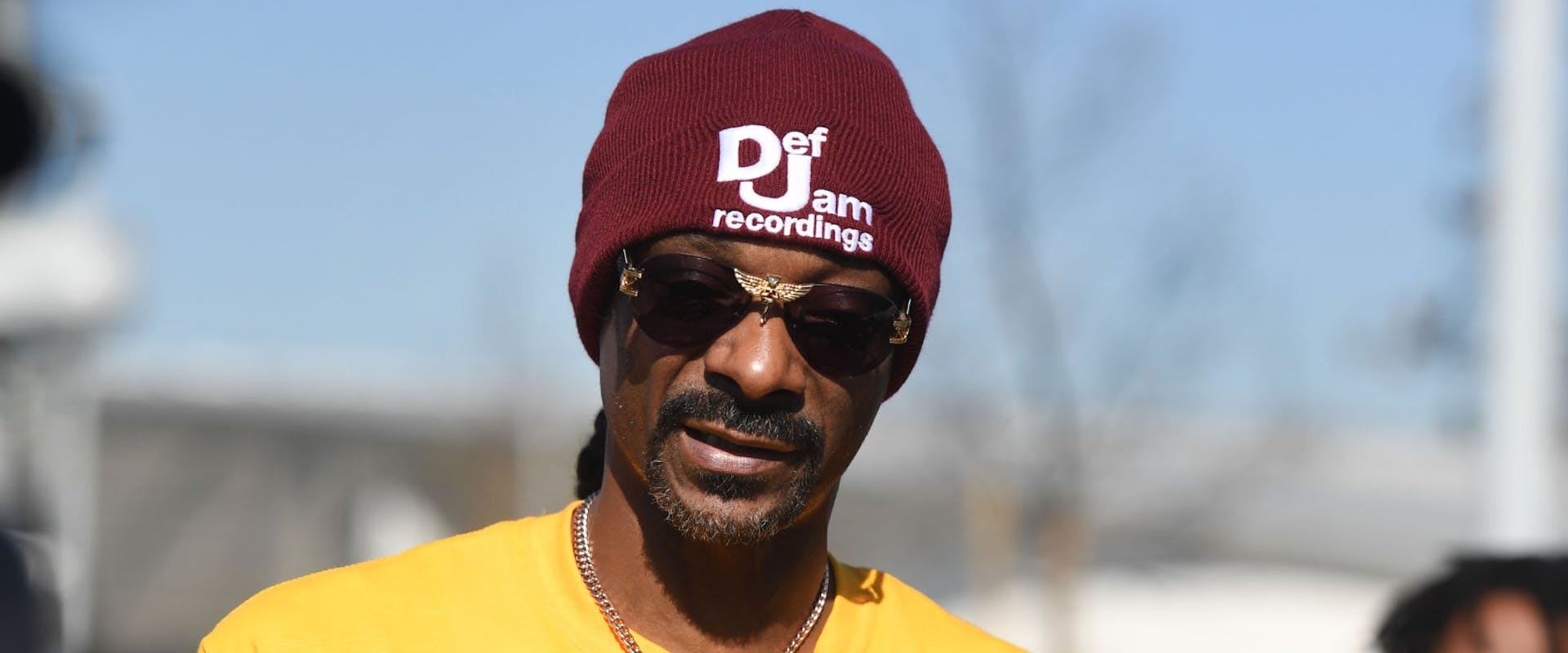 Snoop Dogg and Mayor James T. Butts address the media as the City of Inglewood hosted their annual Thanksgiving Turkey Giveaway at Hollywood Park, in Inglewood on Tuesday, November 23, 2021.