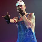Eminem Performing at London Arena in a Jason mask.