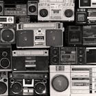 A DISPLAY OF BOOMBOXES