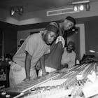 Phife, Q-Tip and Ali Shaheed Muhammad of A Tribe Called Quest in the recording studio in New York City on September 10, 1991. 