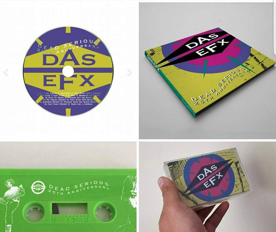 A collage of Das EFX's Dead Serious album.