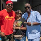 (L-R) Rappers LL COOL J, MC Sha Rock, and Grandmaster Caz at the 2022 Rock The Bells Festival at Forest Hills Stadium, in Forest Hills, Queens, N.Y. Aug. 6, 2022