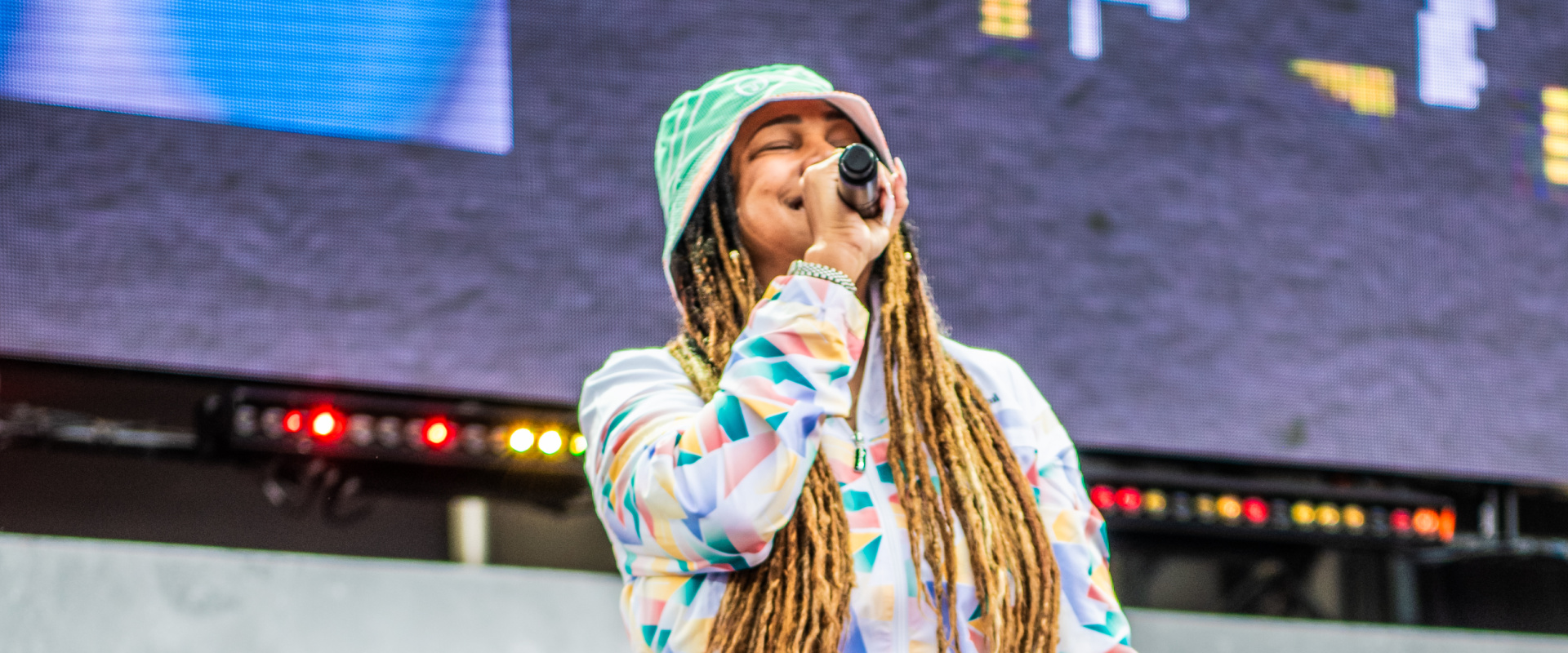 Monie Love performs at the 2023 Rock The Bells Festival