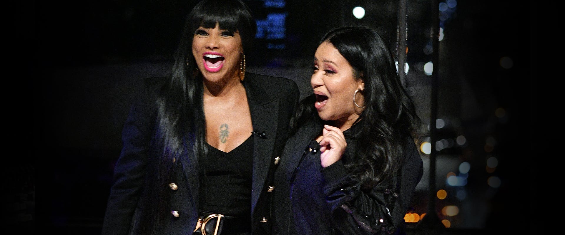 Sandra Denton and Cheryl James of Salt-N-Pepa speak onstage during the 2019 A+E Networks Upfront at Jazz at Lincoln Center on March 27, 2019 in New York City.