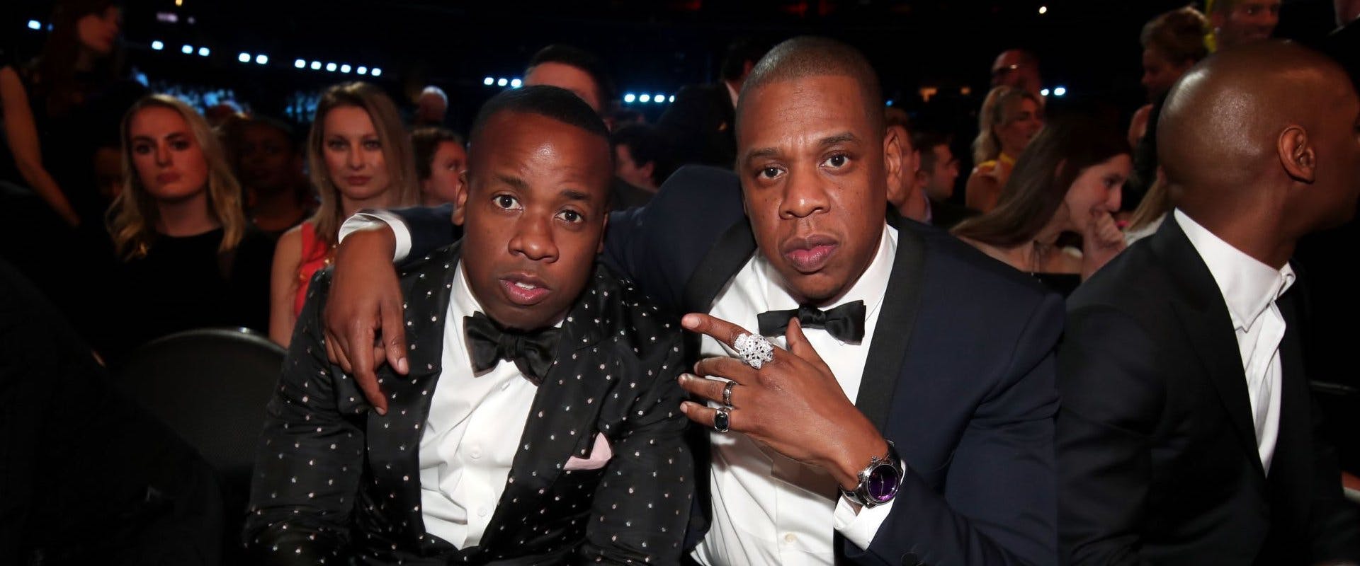Hip Hop Artists Yo Gotti and Jay-Z during The 59th GRAMMY Awards at STAPLES Center on February 12, 2017 in Los Angeles, California. 
