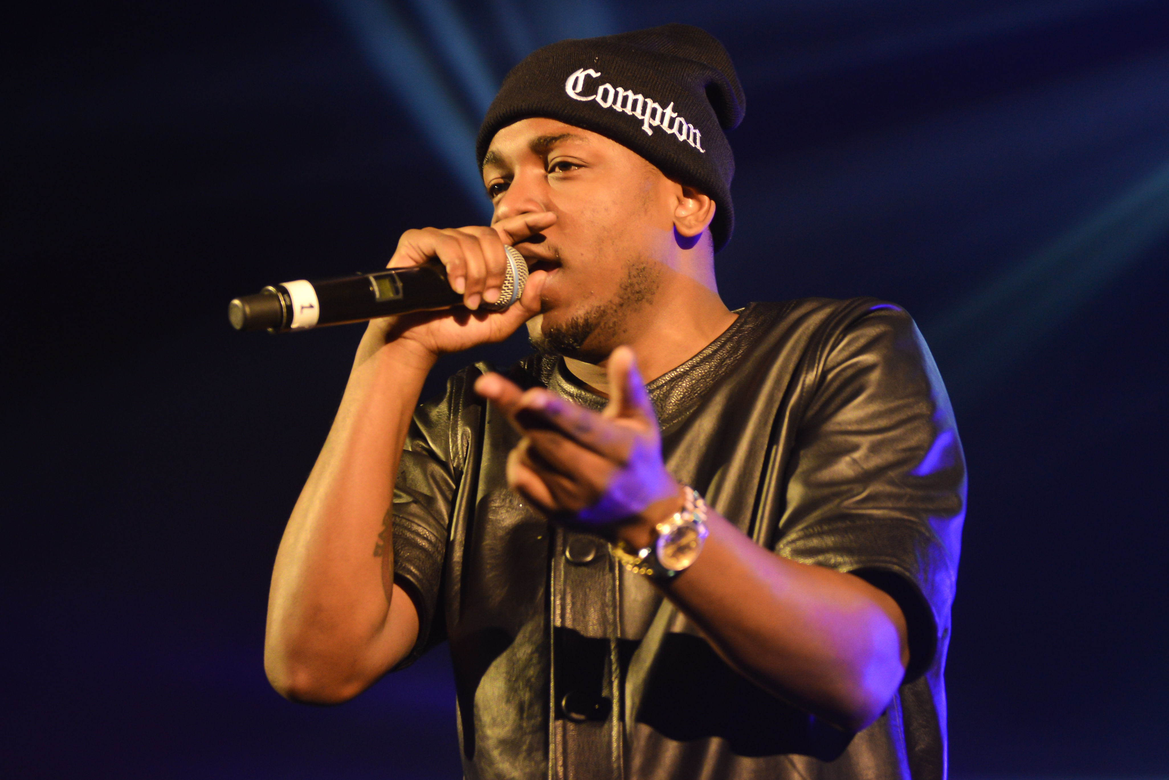 American Rapper Kendrick Lamar performs on stage at Hammersmith Apollo on January 20, 2013 in London, United Kingdom