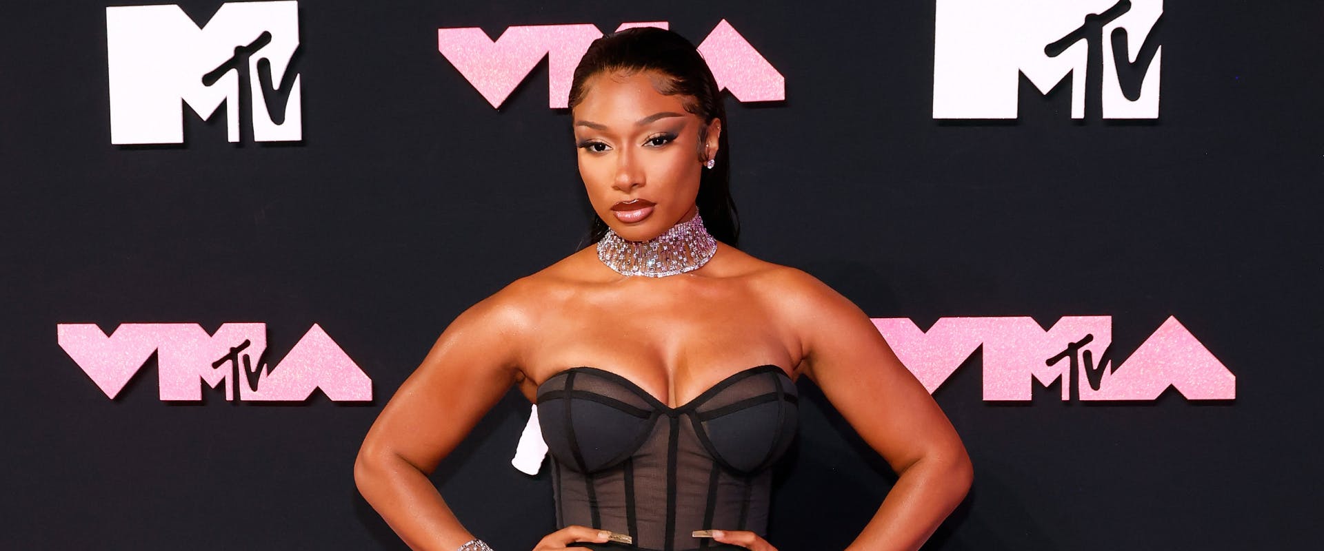 NEWARK, NEW JERSEY - SEPTEMBER 12: Megan Thee Stallion attends the 2023 MTV Video Music Awards at Prudential Center on September 12, 2023 in Newark, New Jersey. (Photo by Taylor Hill/Getty Images)