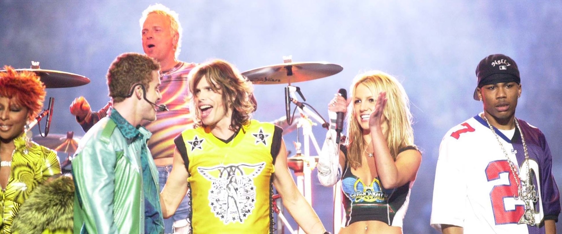 Justin Timberlake, Joey Kramer, Steven Tyler, Britney Spears and Nelly 