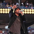 Eminem performs onstage during the Pepsi Super Bowl LVI Halftime Show at SoFi Stadium on February 13, 2022 in Inglewood, California. 