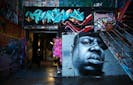 A mural of The Notorious BIG  at LIC Queens at 5 Pointz by Owen Dippie