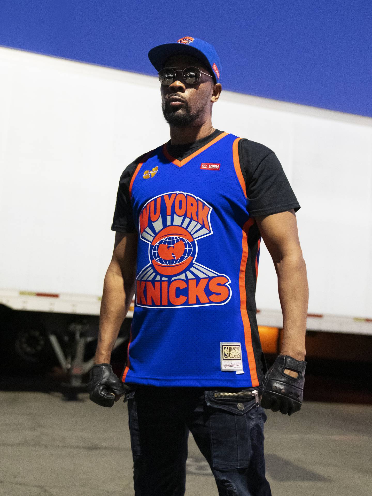 RZA wearing Wu York Knicks Jersey