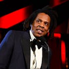 CLEVELAND, OHIO - OCTOBER 30: Inductee Jay-Z speaks onstage during the 36th Annual Rock & Roll Hall Of Fame Induction Ceremony at Rocket Mortgage Fieldhouse on October 30, 2021 in Cleveland, Ohio. 