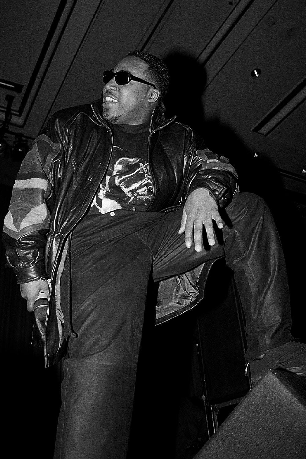 Rapper Positive K performs at the Chicago Hilton and Towers Hotel in Chicago, Illinois in January 1993. 