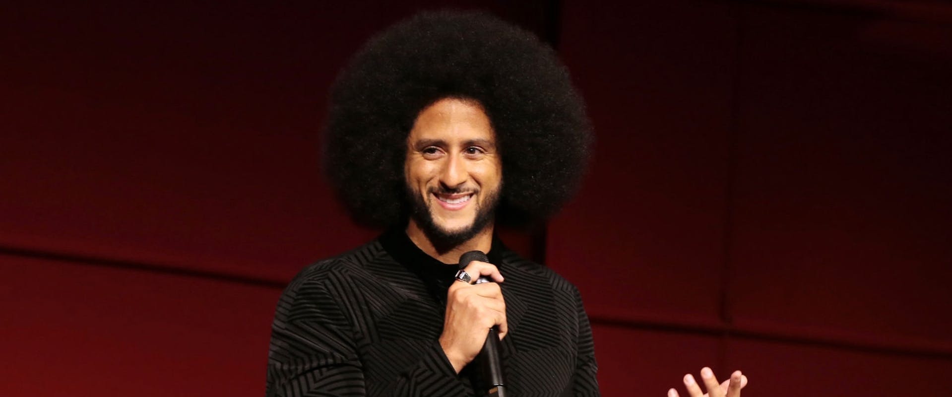 Colin Kaepernick speaks onstage during the Netflix Limited Series "Colin in Black and White" Premiere at Los Angeles County Museum of Art on October 28, 2021 in Los Angeles, California.