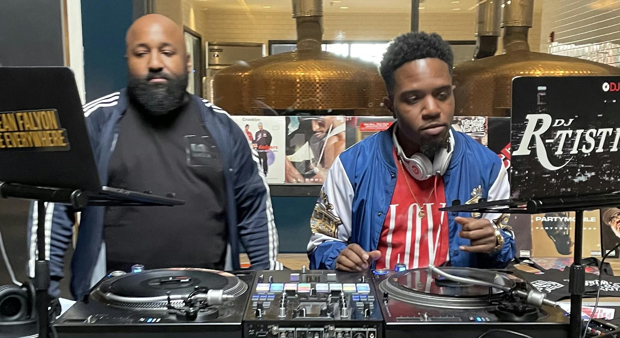 DJs Sean Falyon and DJ R-Tistic keeping things moving at Remember The Rhyme in Atlanta