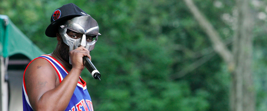 NEW YORK - JUNE 28: Rapper MF DOOM performs at a benefit concert for the Rhino Foundation at Central Park's Rumsey Playfield on June 28, 2005 in New York City