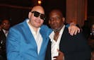 Fat Joe and Wayne Barrow attend the CJ Wallace & Lexus Celebrate Hip-Hop and Honor the Life of Christopher Wallace (a.k.a The Notorious B.I.G) at the Lil' Kim Tribute Gala at Gustavino's on May 20, 2022 in New York City. (Photo by Johnny Nunez/Getty Images for Lexus)