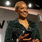 MC Lyte speaks onstage during the EBONY Power 100 Awards Gala at The Beverly Hilton on October 23, 2021 in Beverly Hills, California.