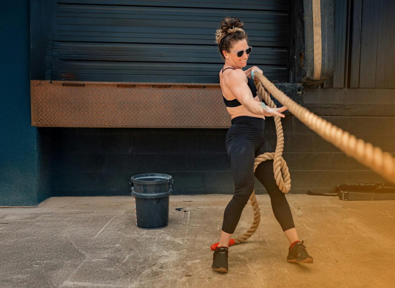 Crossfit athlete wearing ROKA sunglasses