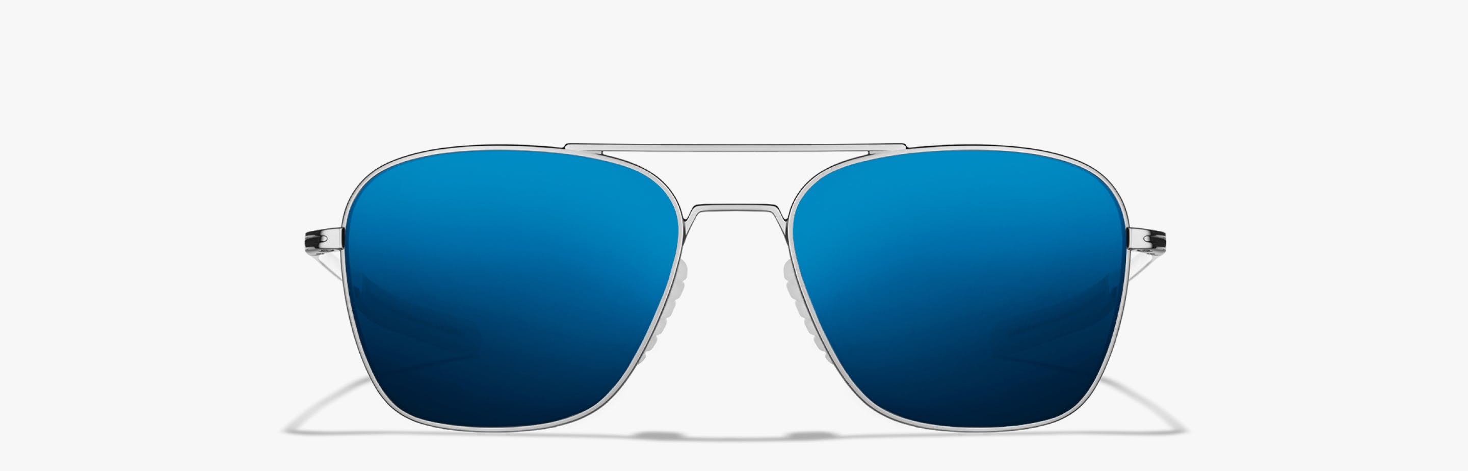 Falcon Silver frame with blue lenses