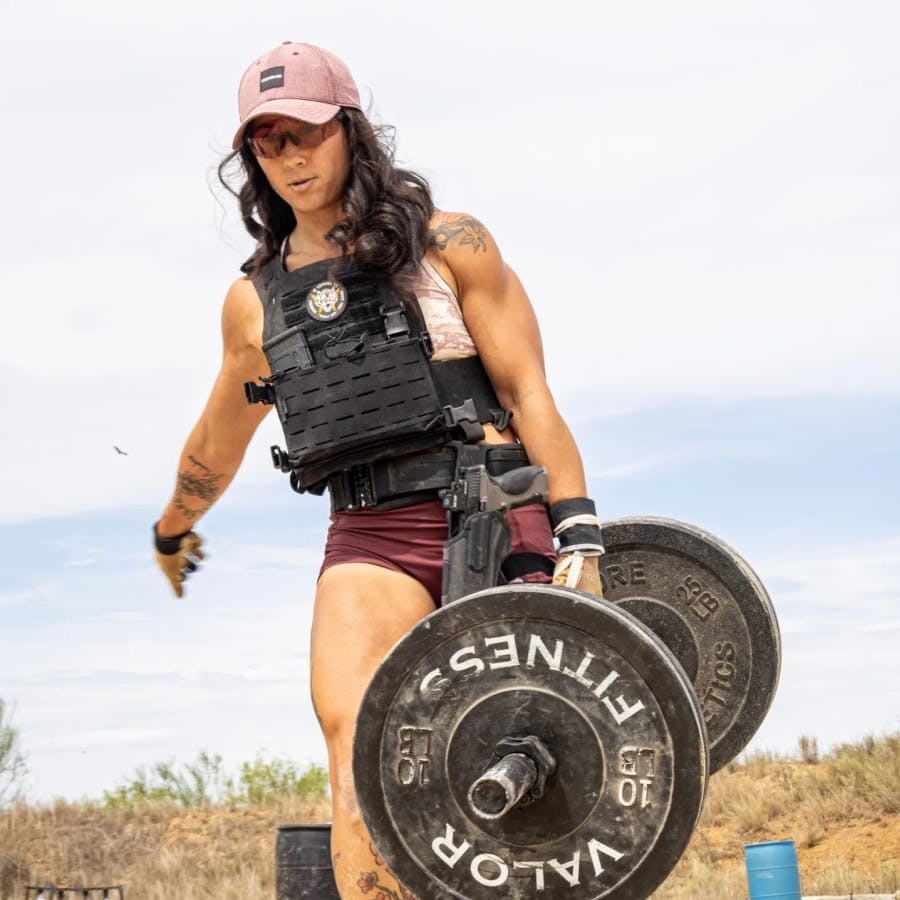 Jenna Blackwell Walking with Loaded Barbell