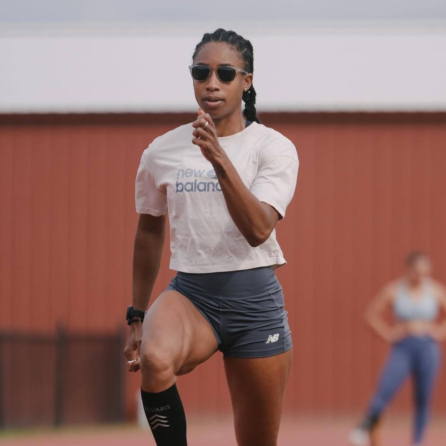 Woman running with ROKA sunglasses