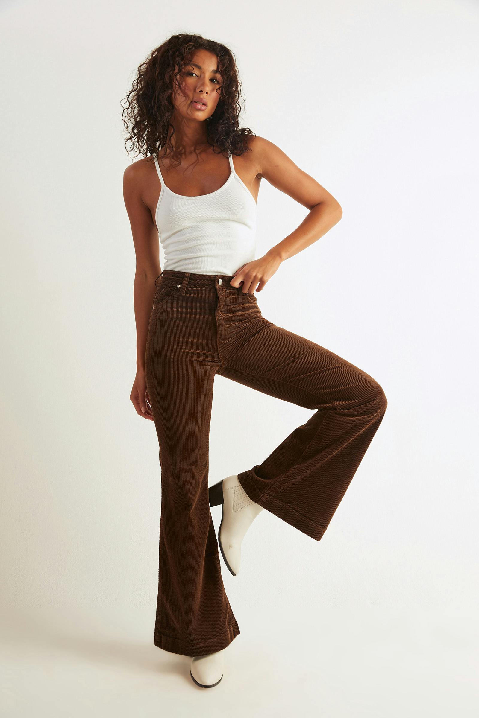 Buy Brown Flared Palazzos Online - W for Woman