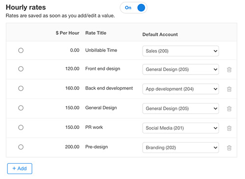 New Format Feature - Set default Xero codes 