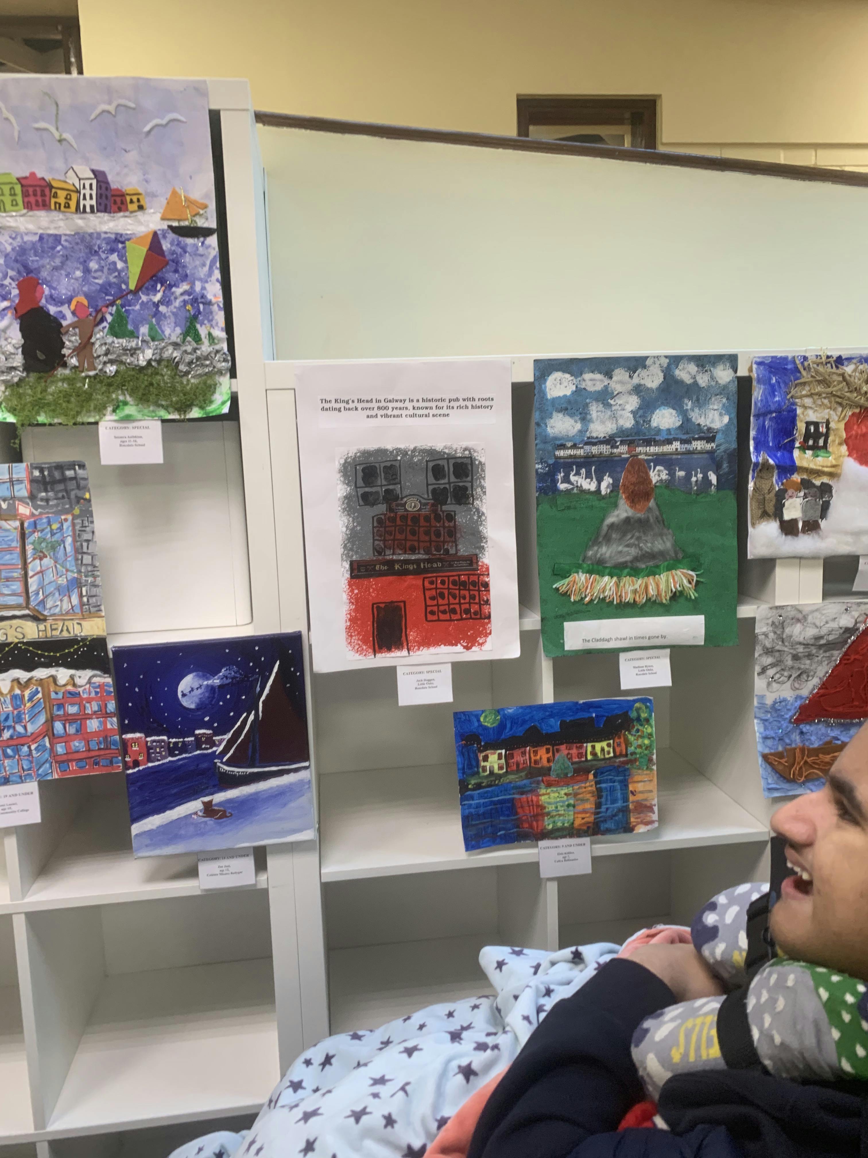 Pupils from Willows Class enjoyed a special visit to Galway City Library to view their artwork, which was proudly exhibited as a winning entry in the Galway Advertiser Christmas Art Competition.