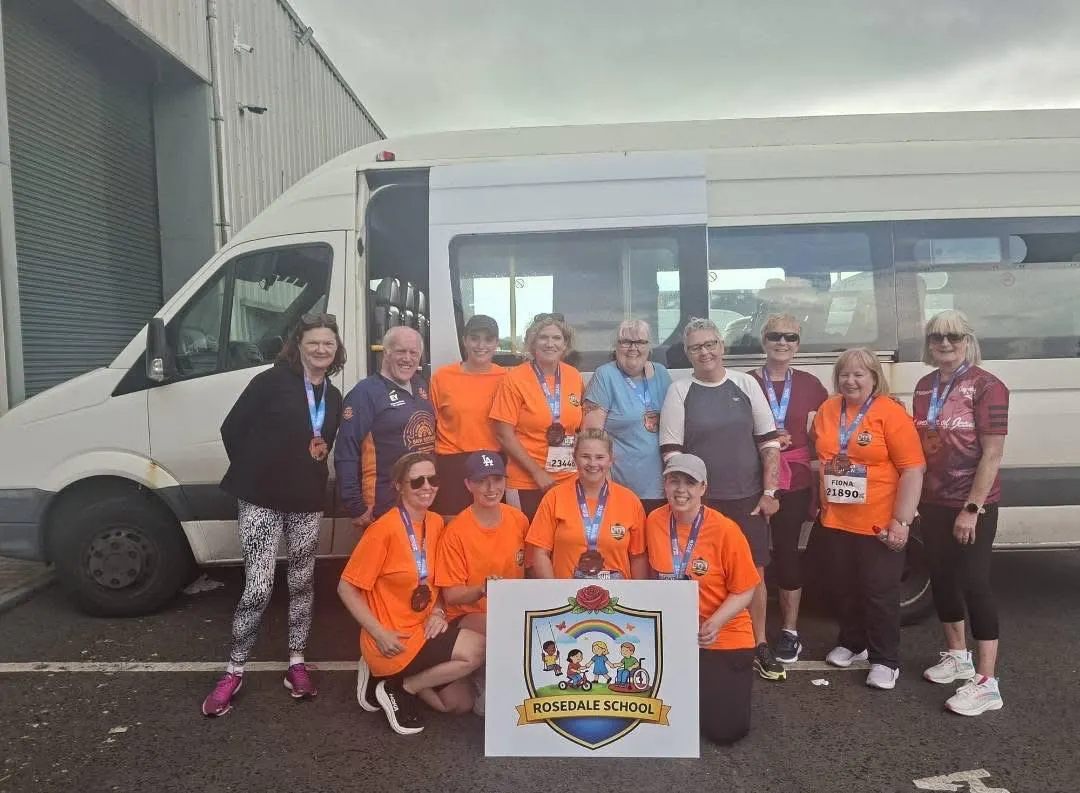 Well done! to our fantastic staff at Rosedale school for taking part in the Great Limerick Run.
Please donate any amount big or small. This fund will support sensory spaces for our new school building opening this September! https://www.gofundme.com/f/great-limerick-run-for-rosedale?attribution_id=sl%3Ad4749366-c601-410e-86c7-29025247dafe&lang=en_US&ts=1777624990&utm_campaign=fp_sharesheet&utm_content=amp20_t1&utm_medium=customer&utm_source=facebook&fbclid=IwVERDUARkb4BleHRuA2FlbQIxMABzcnRjBmFwcF9pZAwzNTA2ODU1MzE3MjgAAR7QtxwKoTP0MYj4WovrJc3s7bMpBfgubcwmPdIxQO4gPSZ-9CvT7tB0GeaKBA_aem_5pVZHpYCMg-YTzqSUtcL4