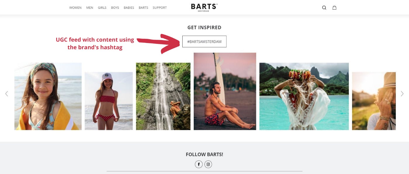 User generated content on the Barts website
