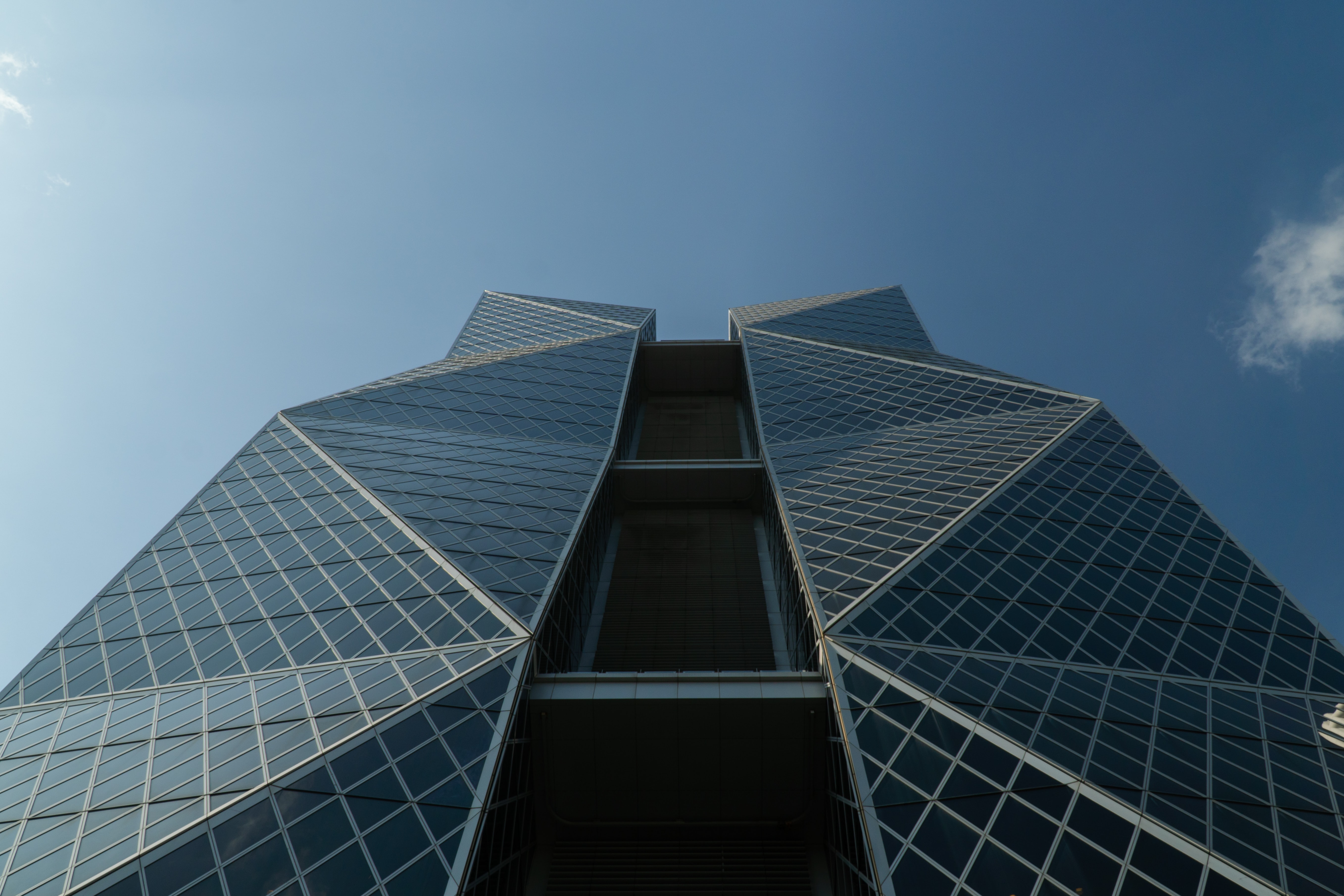 Glass building and blue sky.