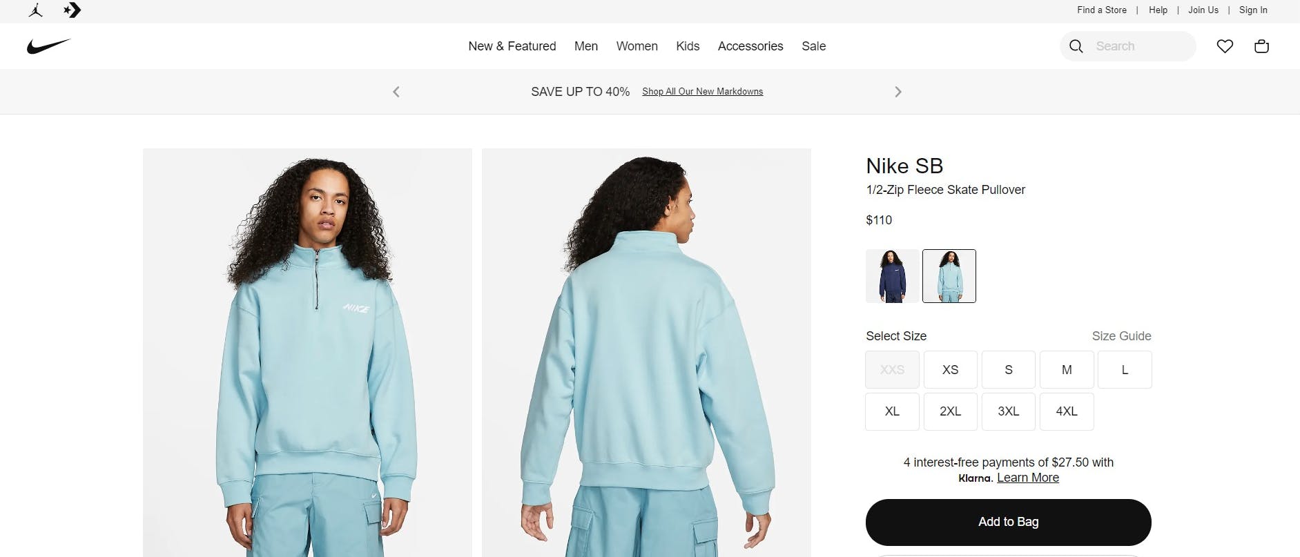 Nike product page