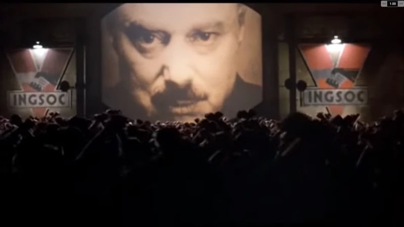 Big brother image a movie adaptation of George Orwell's 1984. 
