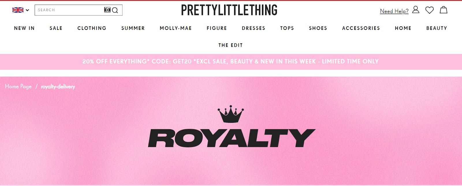 The Pretty Little Thing membership signup page.