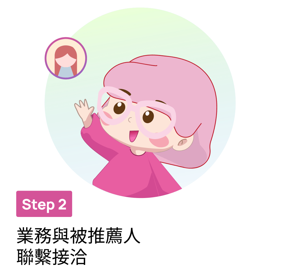 Step 2 業務與被推薦人聯繫接洽