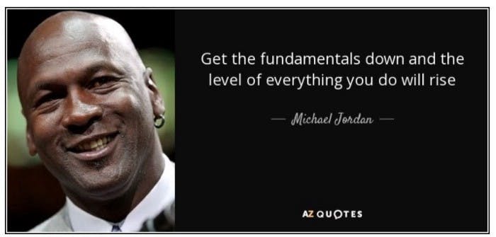 Michael Jordan and a quote on fundamentals