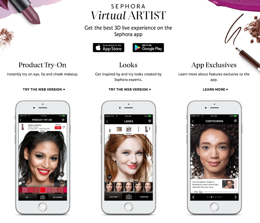 Sephora Virtual Artist app