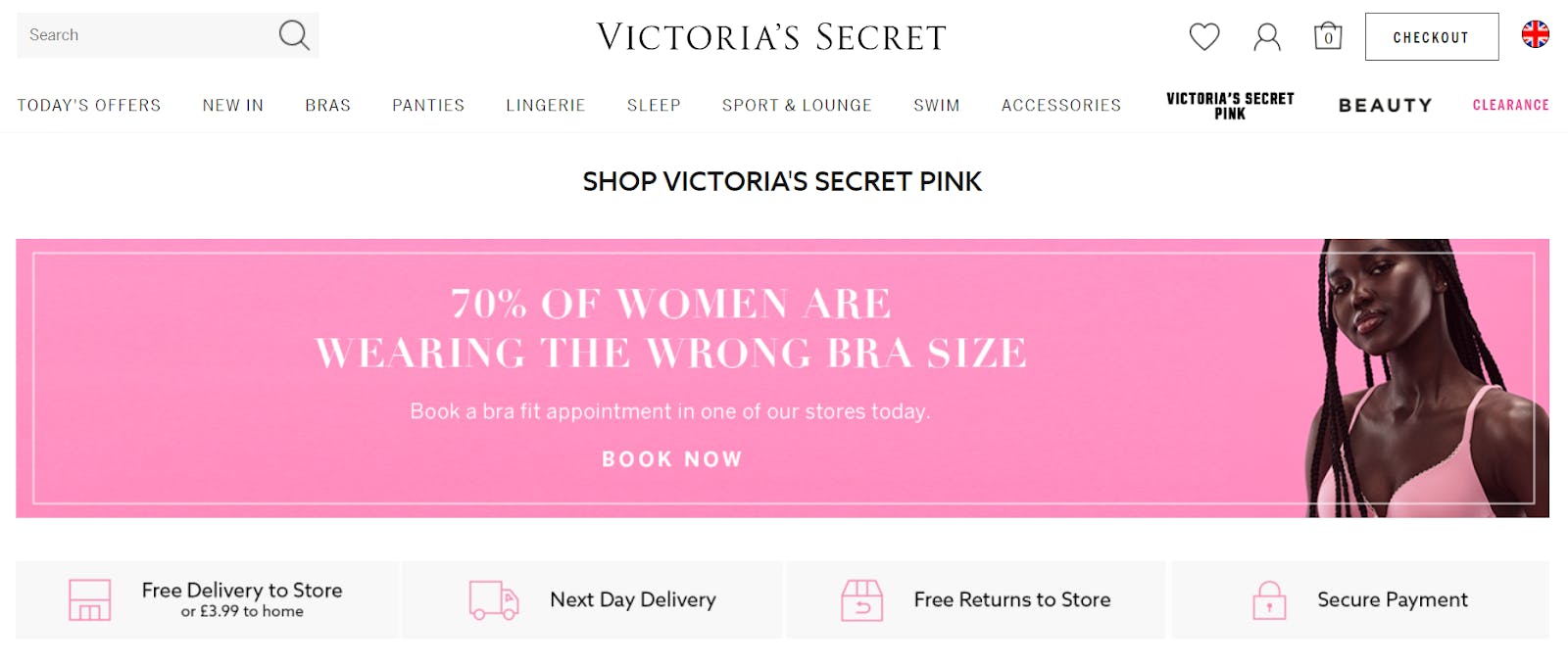 The Victoria's Secret membership signup page.