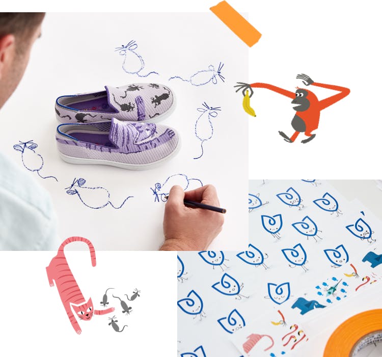The Kids Sneaker in Go Chase shown in a set.