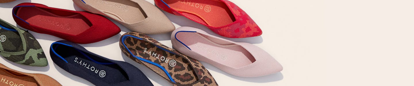 The Point in Olive Camo, Chili Red, Ecru, Red Botanicamo, Blush, Maritime Navy, and Fawn shown from the top view.