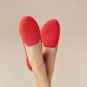 The Merino Loafer in Blaze on model.	