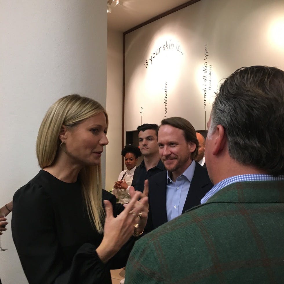 Rothy's founders Roth Martin and Stephen Hawthornthwaite in conversation with Gwyneth Paltrow.  