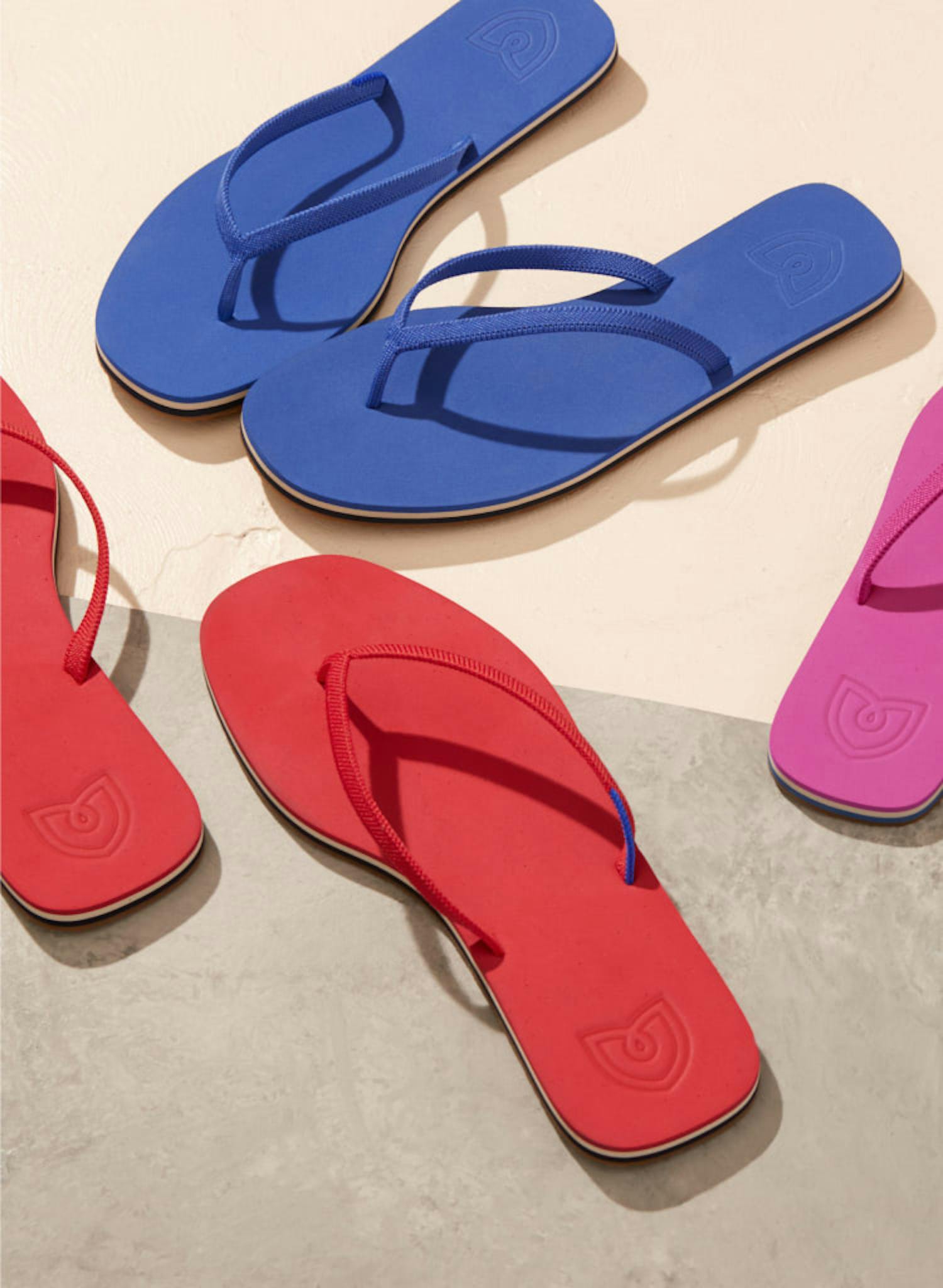 The Flip in Firecracker, The Flip in Splash and The Flip in Flamingo shown from the top.