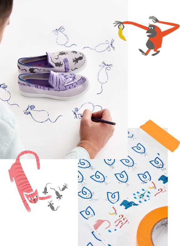 The Kids Sneaker in Go Chase shown in a set.