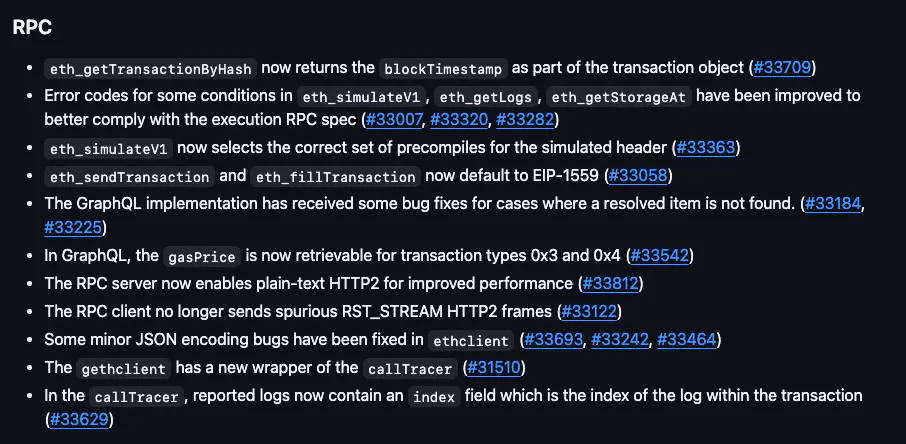Which providers run which geth client versions