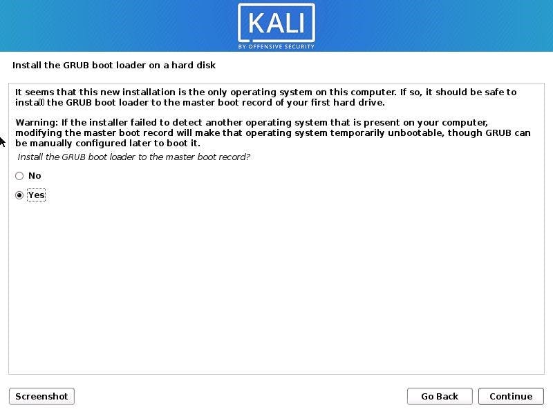 Install Kali linux
