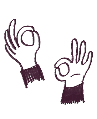 Fingrar i perfect sign